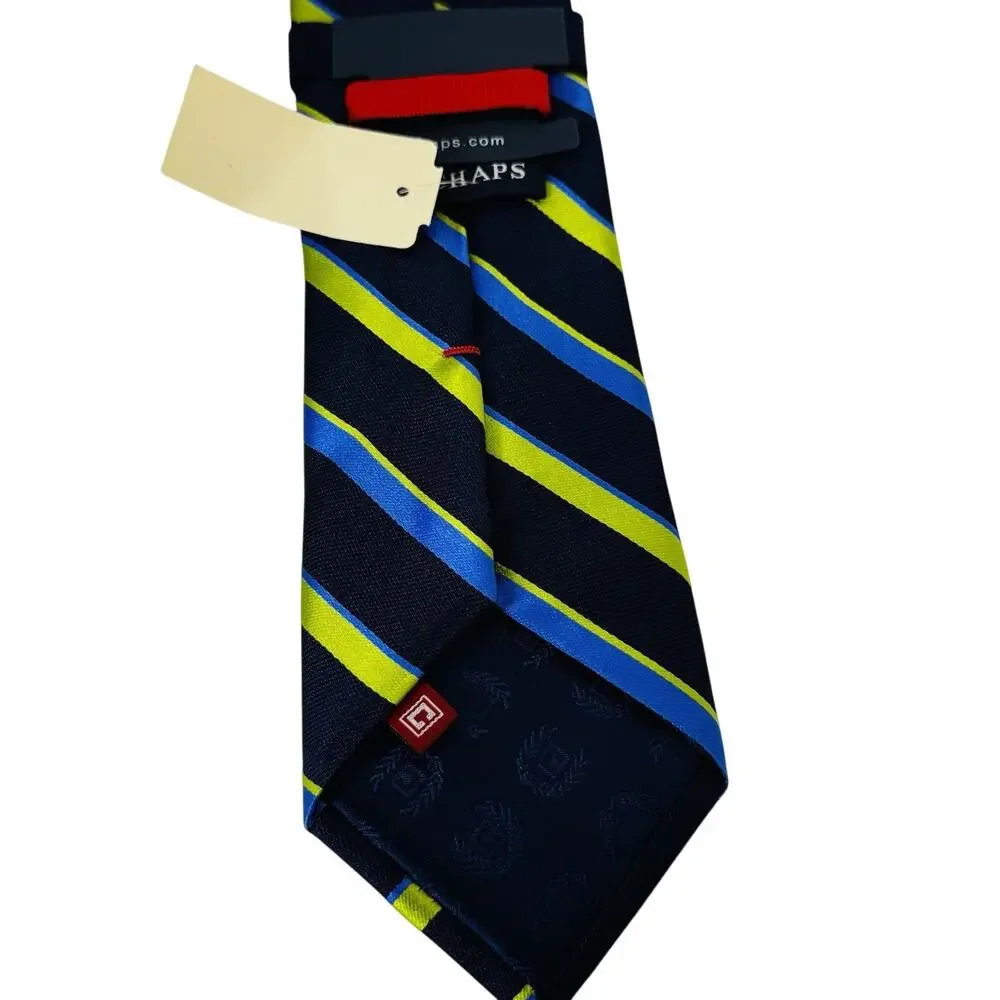 New Chaps Ralph Lauren Diagonal Striped Repp Tie 3.5 x 59 Preppy Classic NWT